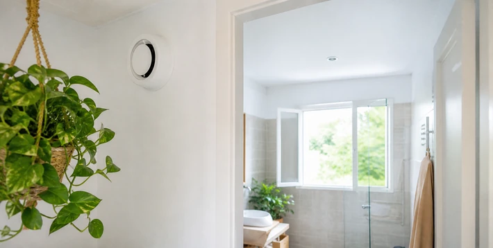 Bouche de ventilation dans une maison lumineuse pour ameliorer la qualite de l air en ete